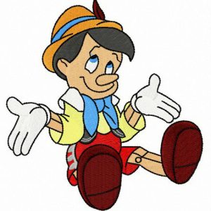 Pinocchio I don't know embroidery design