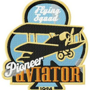 Pioneer aviator embroidery design