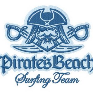 Pirate's beach Surfing team 2 embroidery design
