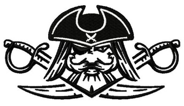 Pirate's beach surfing team 5 embroidery design