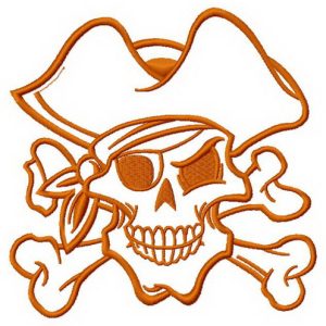 Pirate's skull 3 embroidery design