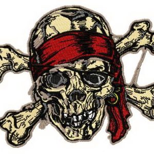 Pirate's skull embroidery design