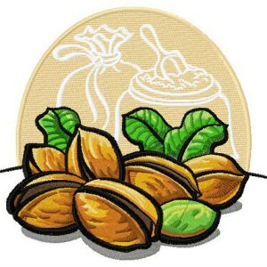 Pistachios embroidery design