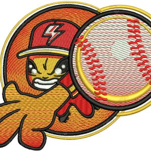 Pitcher badge embroidery design