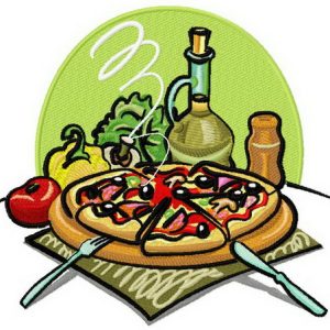 Pizza embroidery design