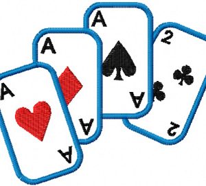 Playing card embroidery design