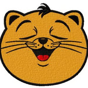 Pleased cat face embroidery design