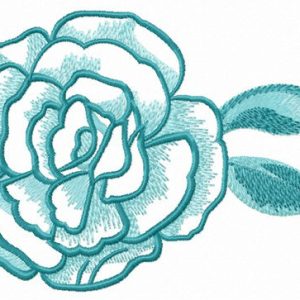 Plucked rose flower embroidery design