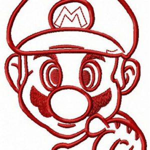 Plumber Mario embroidery design