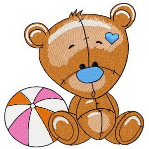 Plush bear embroidery design