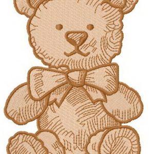 Plush teddy bear embroidery design