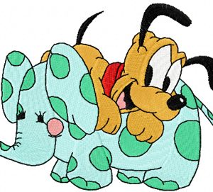 Pluto with soft toy embroidery design