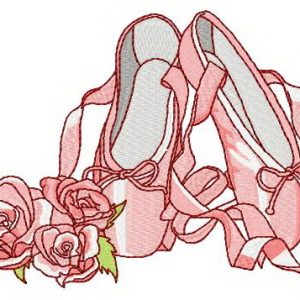 Pointe shoes embroidery design