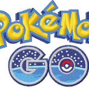 Pokemon Go logo embroidery design