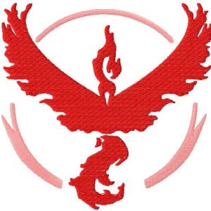 Pokemon Go Team Valor embroidery design