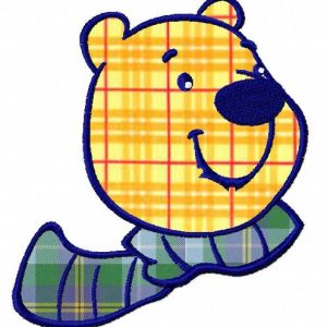 Polar white bear face applique 2 embroidery design