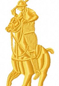 Polo player embroidery design