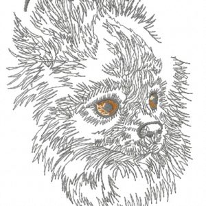Pomeranian embroidery design