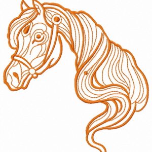 Pony head embroidery design