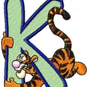 Tigger Alphabet Letter K embroidery design