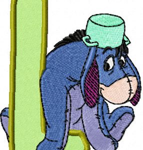Eeyore Alphabet Letter L embroidery design