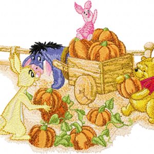 Winnie Pooh and company embroidery design