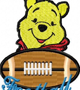 Winnie Pooh Football Logo embroidery design
