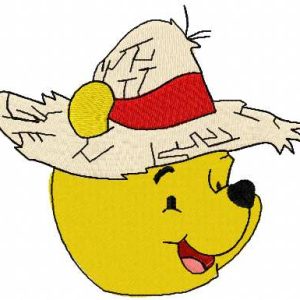 Pooh hat embroidery design
