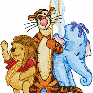 Winnie Pooh, Tigger and Heffalump embroidery design