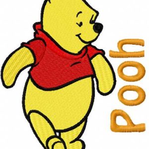 Pooh walking 4 embroidery design