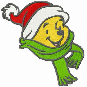 Pooh's warm winter set embroidery design