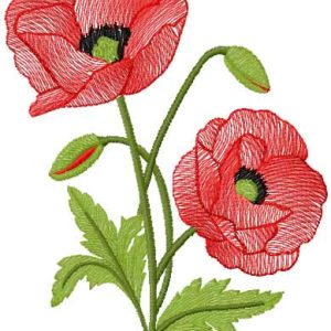 Poppies 13 embroidery design