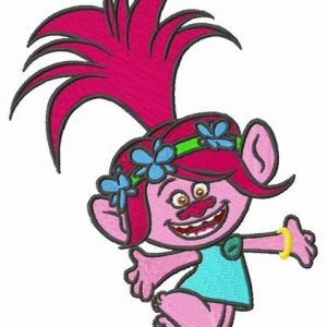Poppy jumps embroidery design
