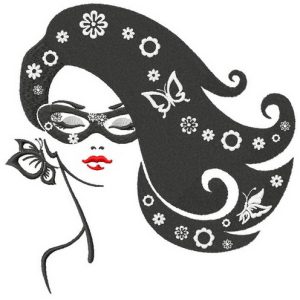 Posh girl embroidery design