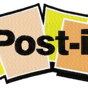 Post-it logo embroidery design