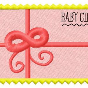 Postage stamp Baby girl 2  embroidery design