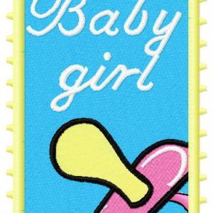 Postage stamp Baby girl embroidery design