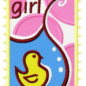 Postage stamp girl 3 embroidery design