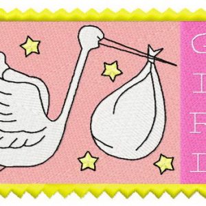 Postage stamp girl 5 embroidery design