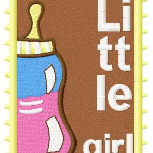 Postage stamp Little girl embroidery design