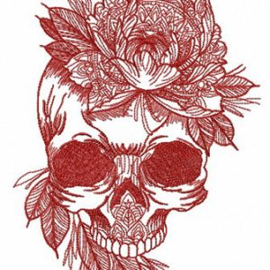 Postmortem flower decoration embroidery design