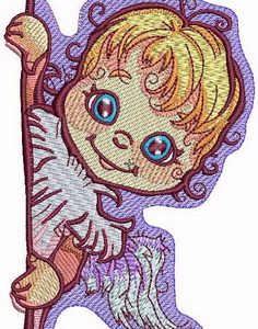 Prankish angel embroidery design