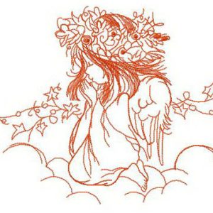 Prayer on clouds embroidery design