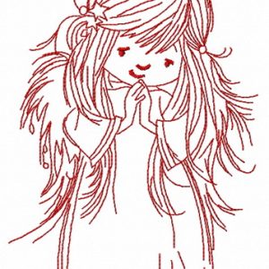 Praying angel 3 embroidery design