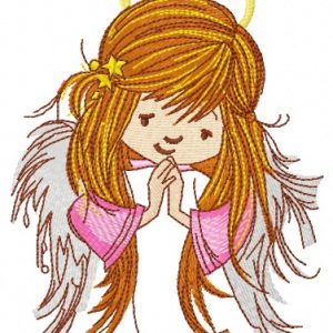 Praying angel 4 embroidery design