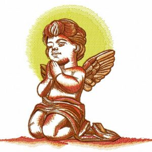 Praying angel embroidery design