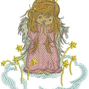 Praying angel embroidery design