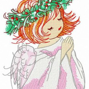 Praying before Christmas embroidery design
