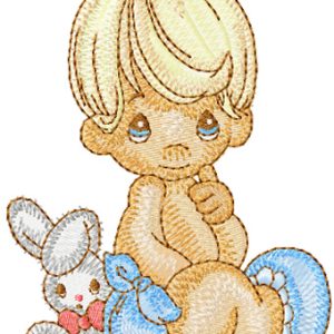 Boy with Toy embroidery design