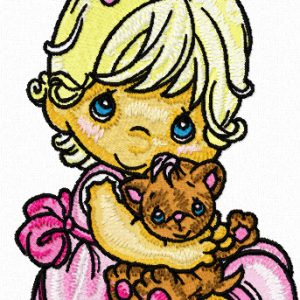 Precious Moments Girl and Toy embroidery design